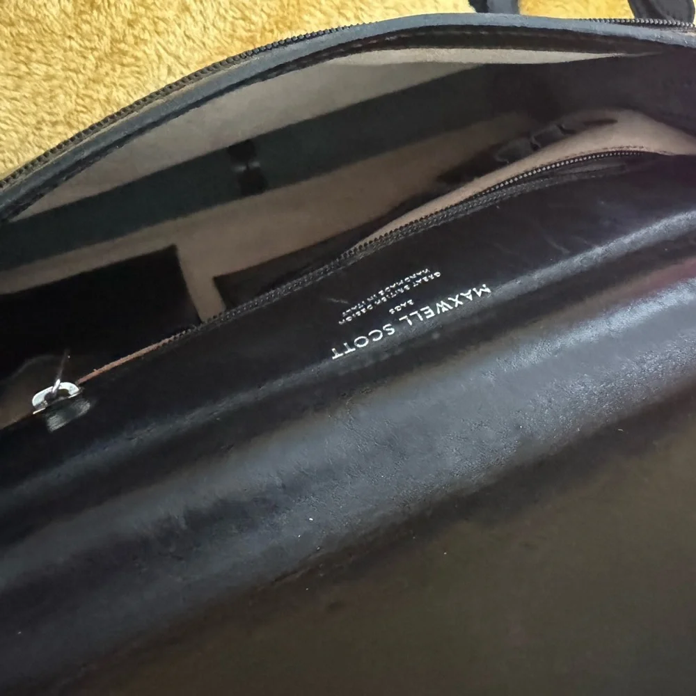 Sleek Black Maxwell Scott Italian Leather Briefcase